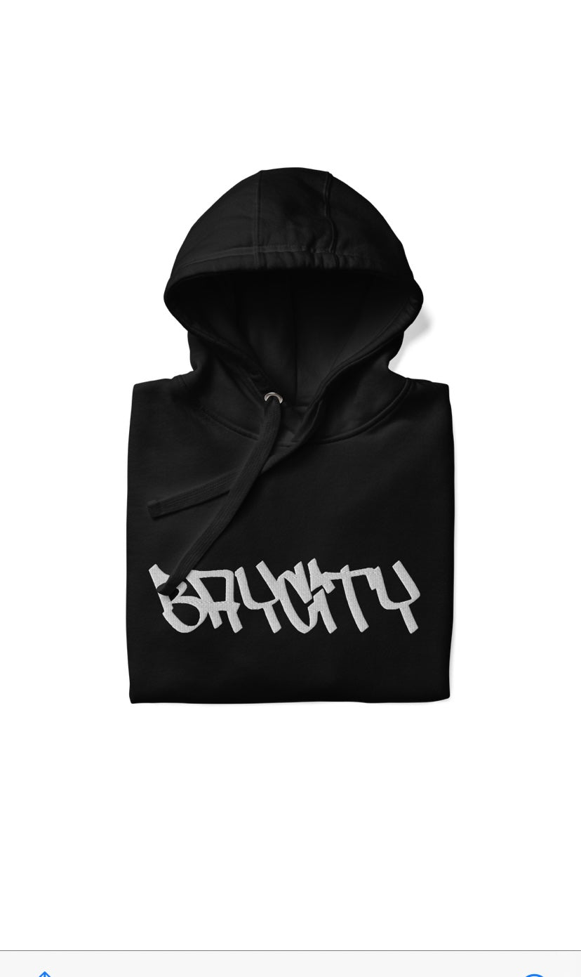 Black “BAYCITY” embroidery hoodie