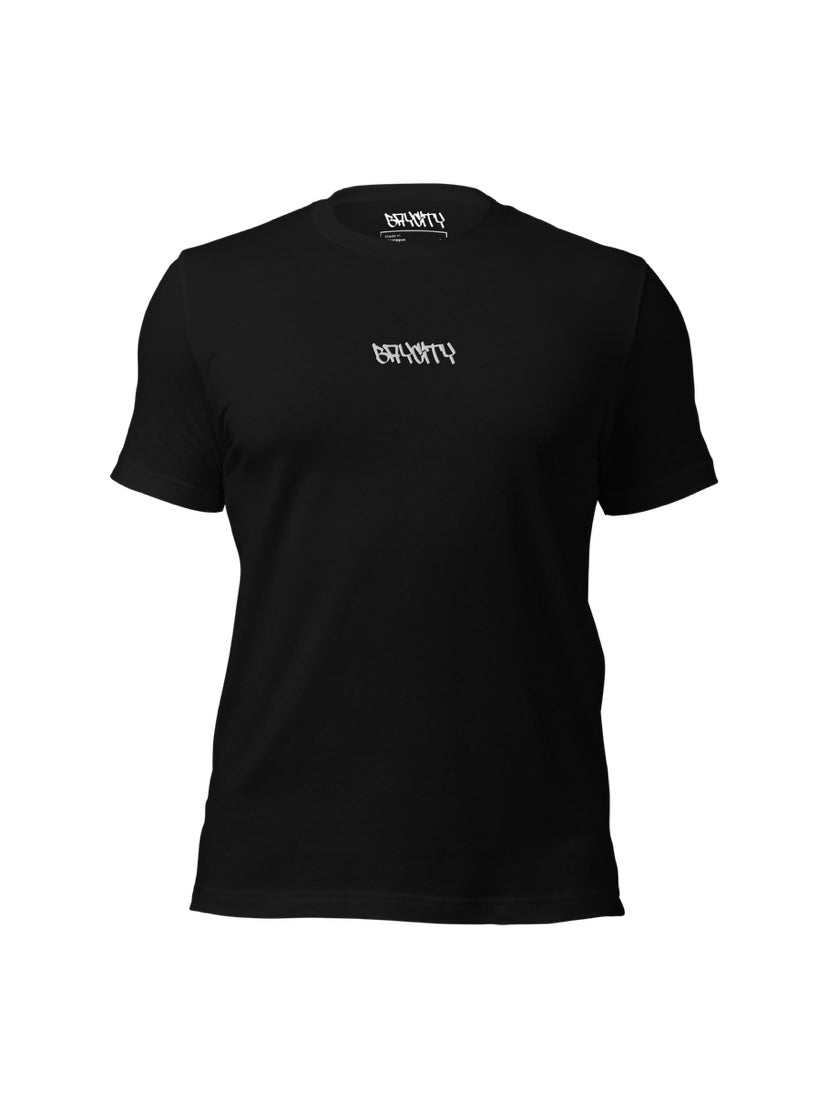 short sleeve embroidery “BAYCITY” black t-shirt