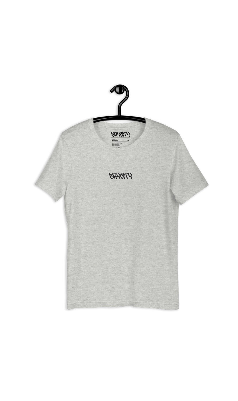 short sleeve embroidery “BAYCITY” grey t-shirt