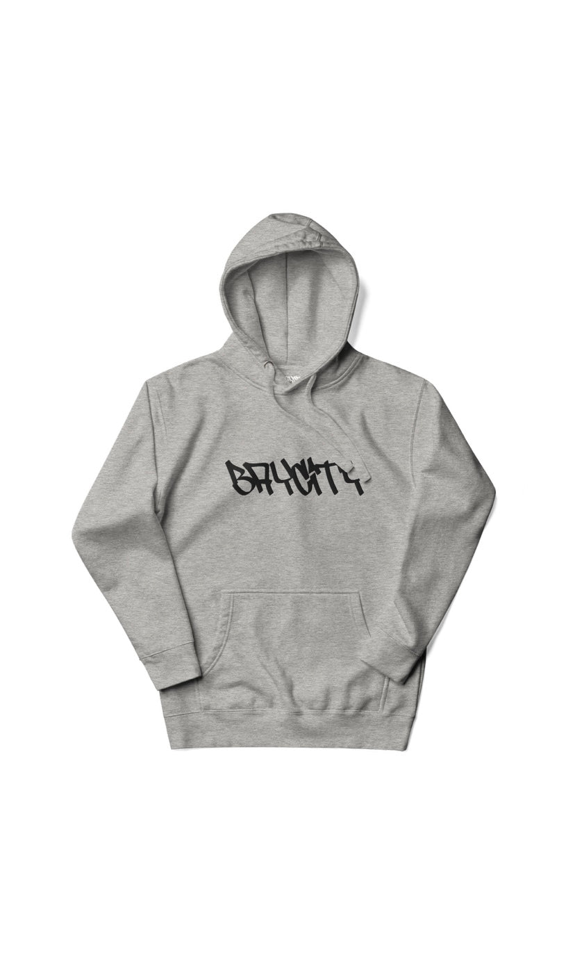 Grey “BAYCITY” embroidery Hoodie