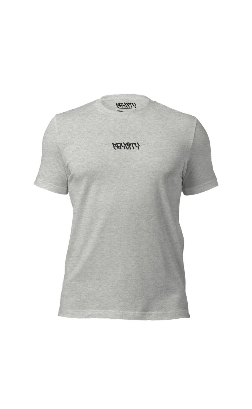 short sleeve embroidery “BAYCITY” grey t-shirt