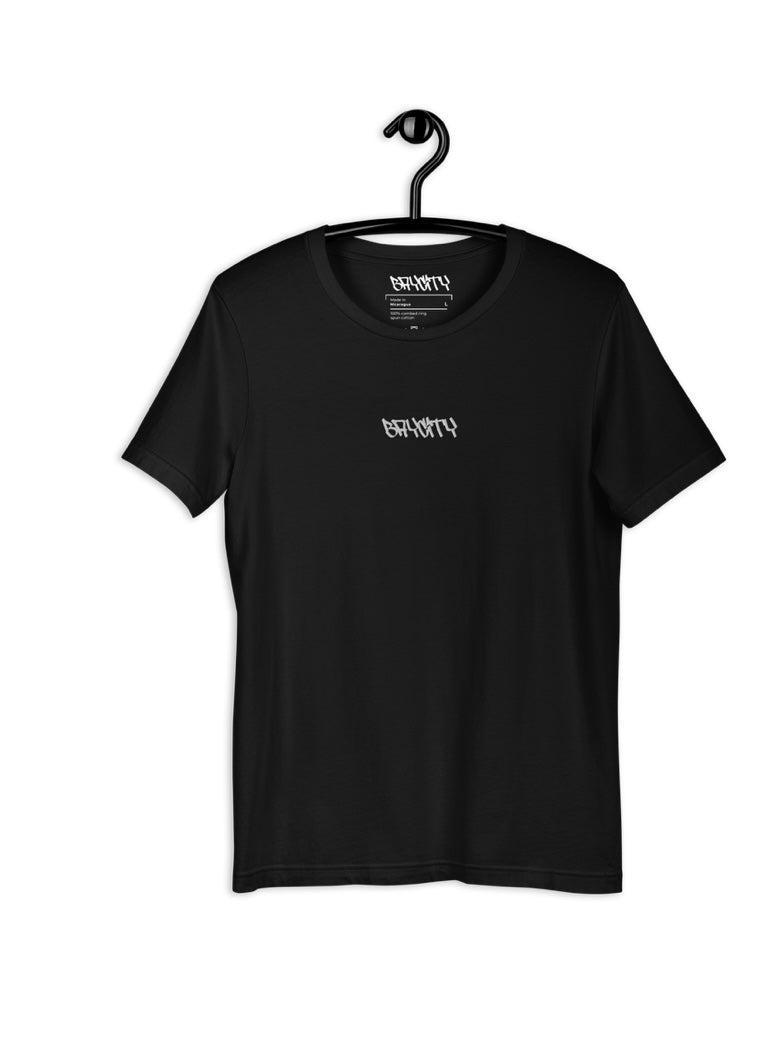 short sleeve embroidery “BAYCITY” black t-shirt