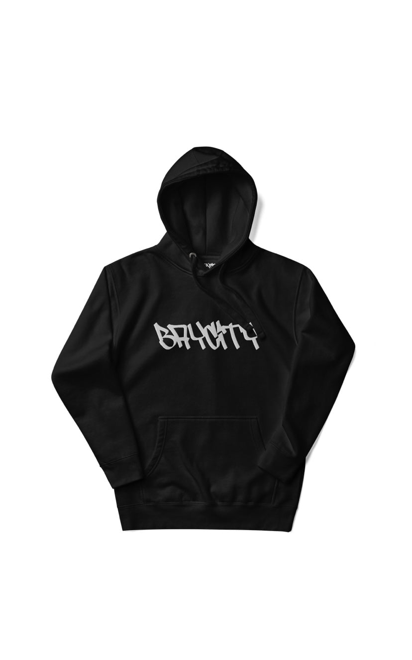 Black “BAYCITY” embroidery hoodie