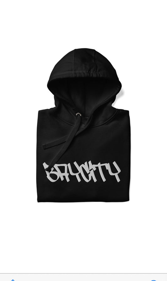 Black “BAYCITY” embroidery hoodie