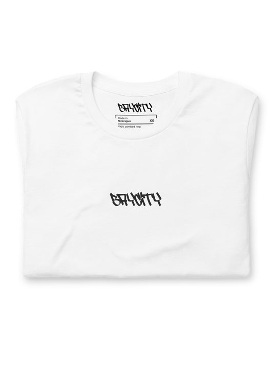 Short sleeve embroidery“BAYCITY” white t-shirt
