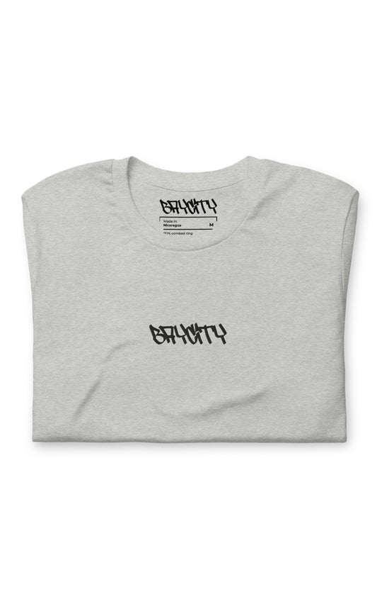 short sleeve embroidery “BAYCITY” grey t-shirt